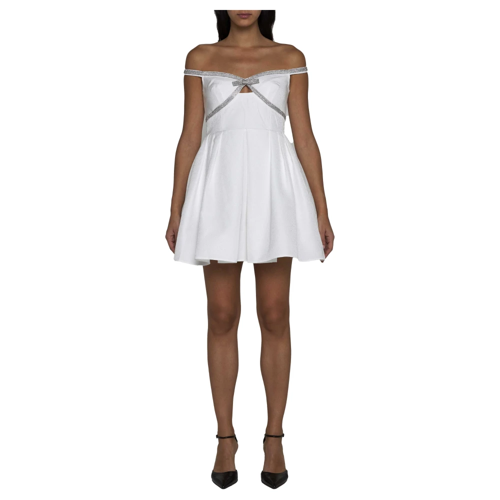 Self Portrait Witte Jurk met Diamanté Details White Dames