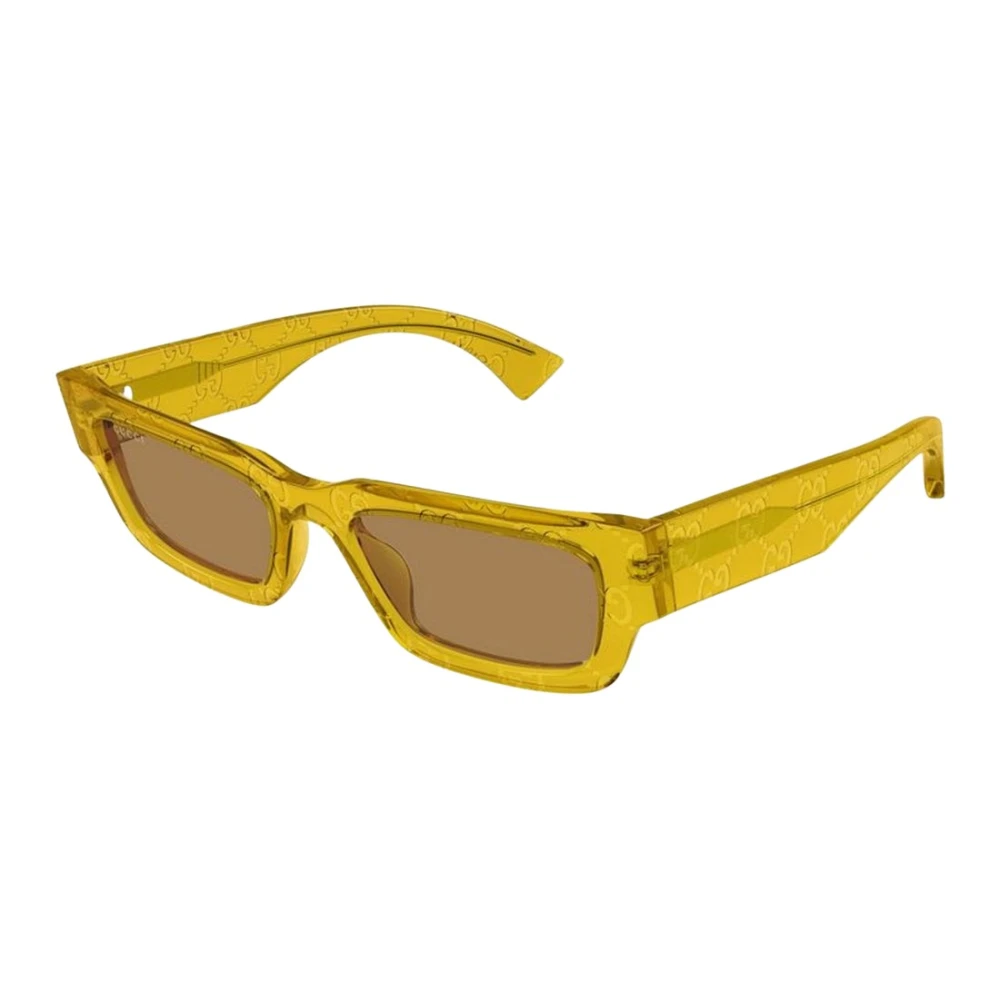 Gucci Men's Orange Rectangular Sunglasses - Sunglasses - 52 Mm - Accessories
