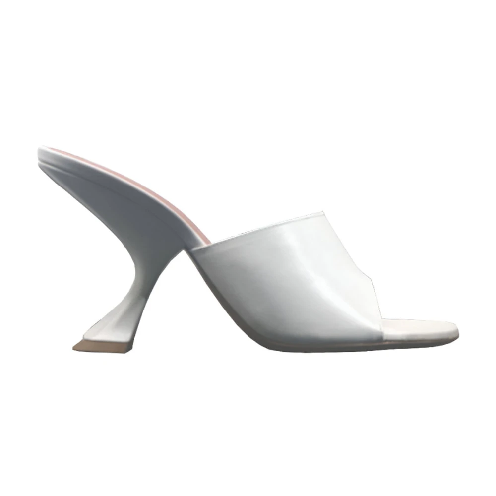 Amina Muaddi Femme Blanc Chaussures, Taille: 39 Eu Mules En Cuir