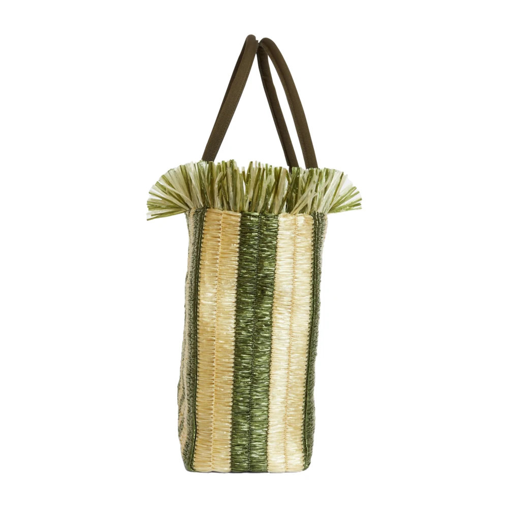 Rodebjer Gestreepte Franje Stro Tas Multicolor Dames