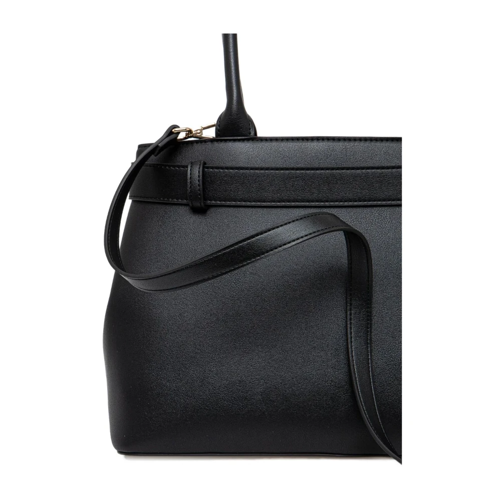 Twinset Zwarte Schoudertas met Gouden Logo Black Dames