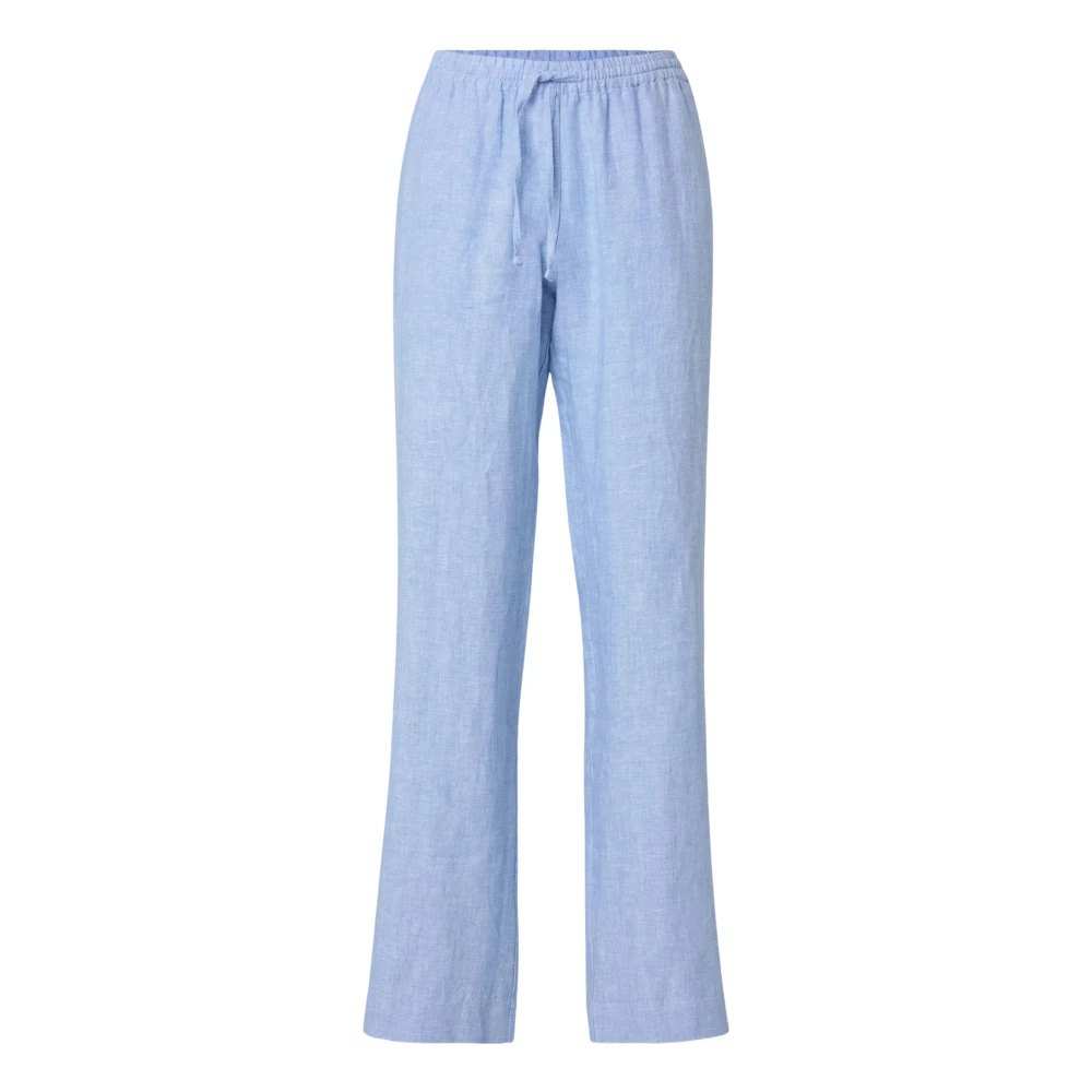 Samsøe Wijde linnen broek Blue Dames