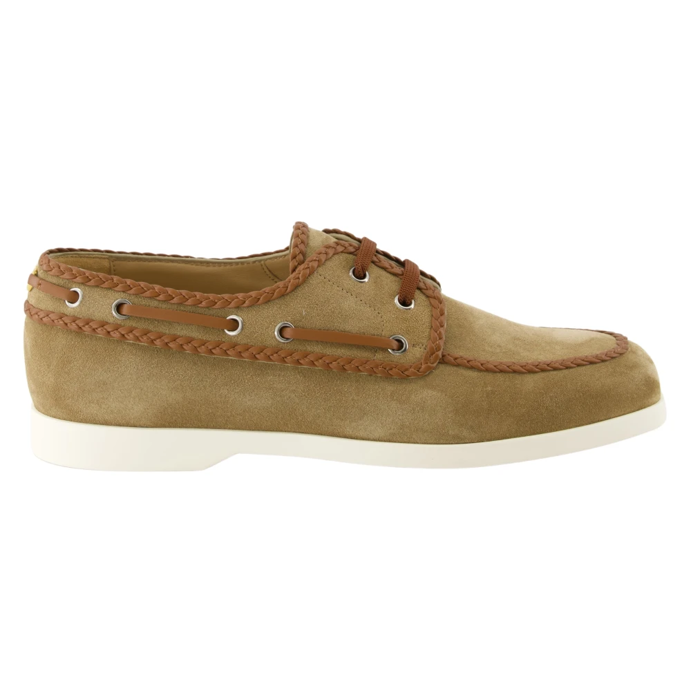 Valentino Garavani Men's Brown Boat Shoe Lace-Up Shoes - Boat Shoes - 9 Uk - Shoes