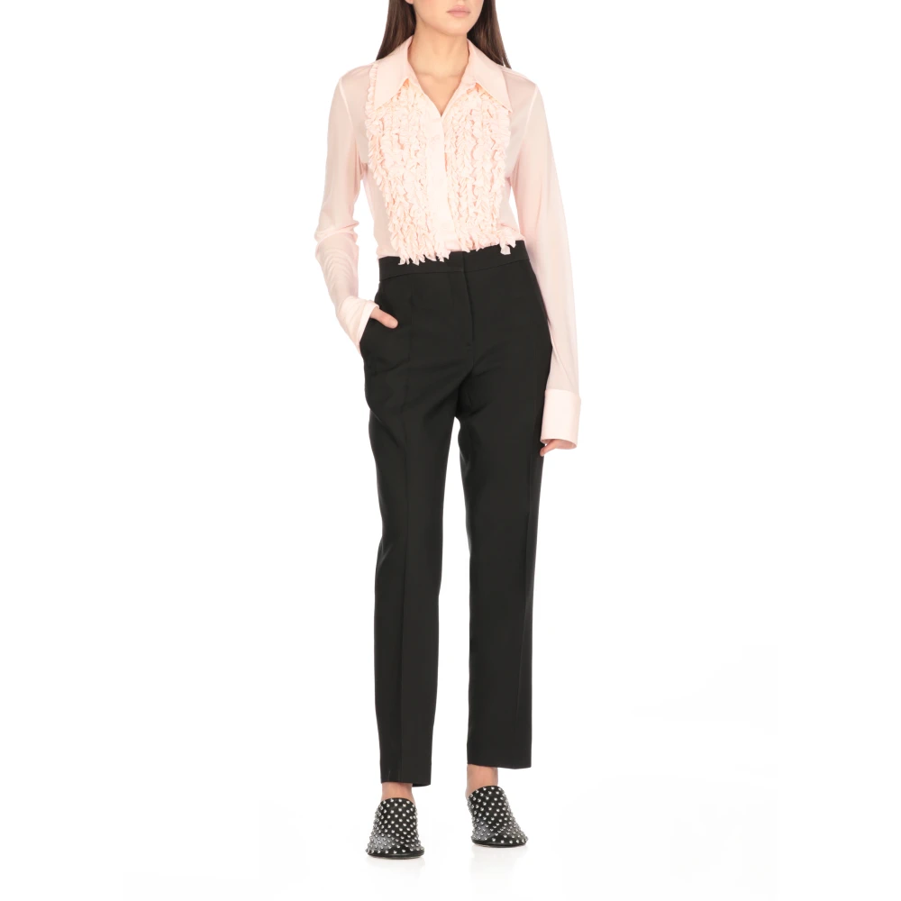 Jil Sander Zwarte op maat gemaakte broek met zakken Black Dames