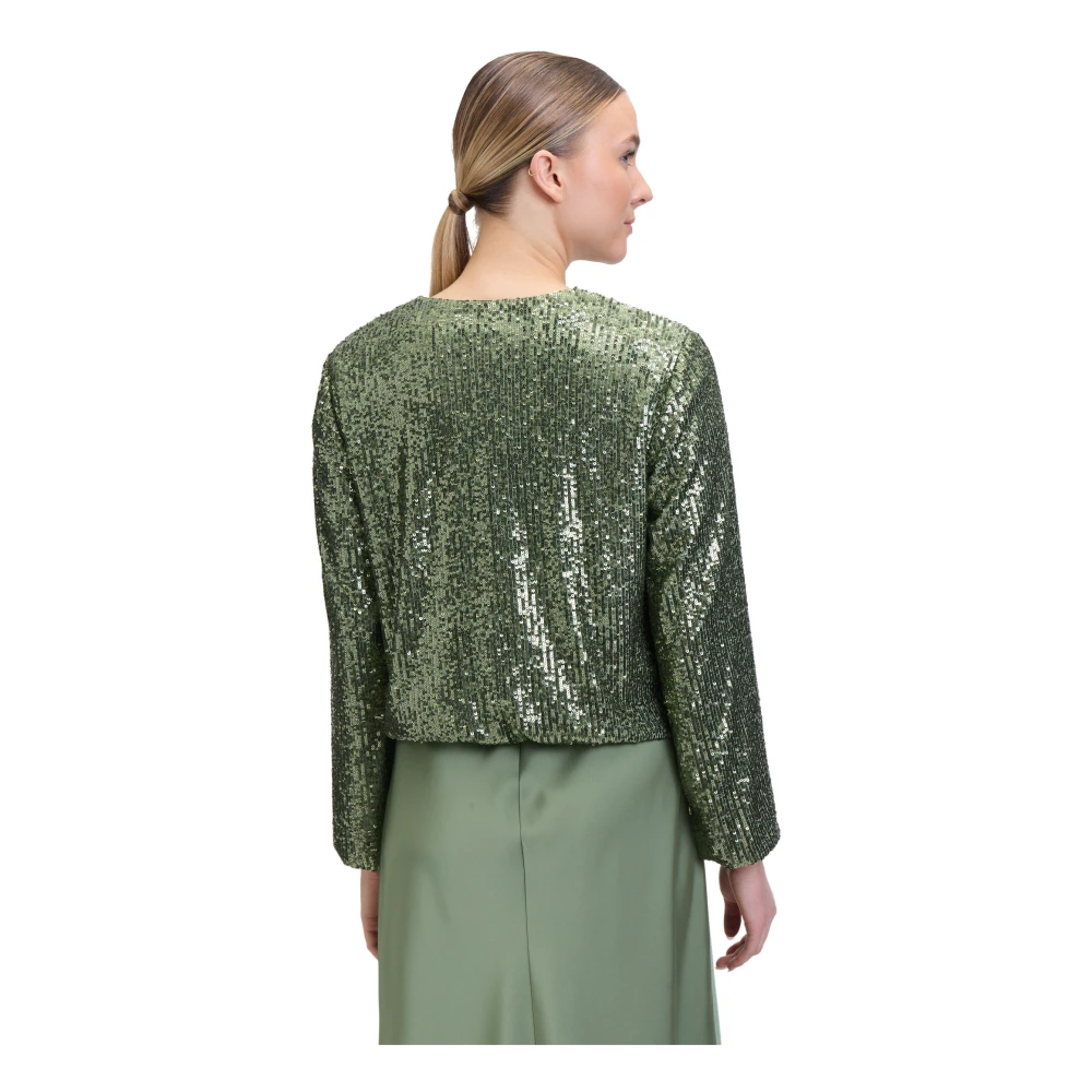 Vera Mont Pailletten Blouson Jas Green Dames