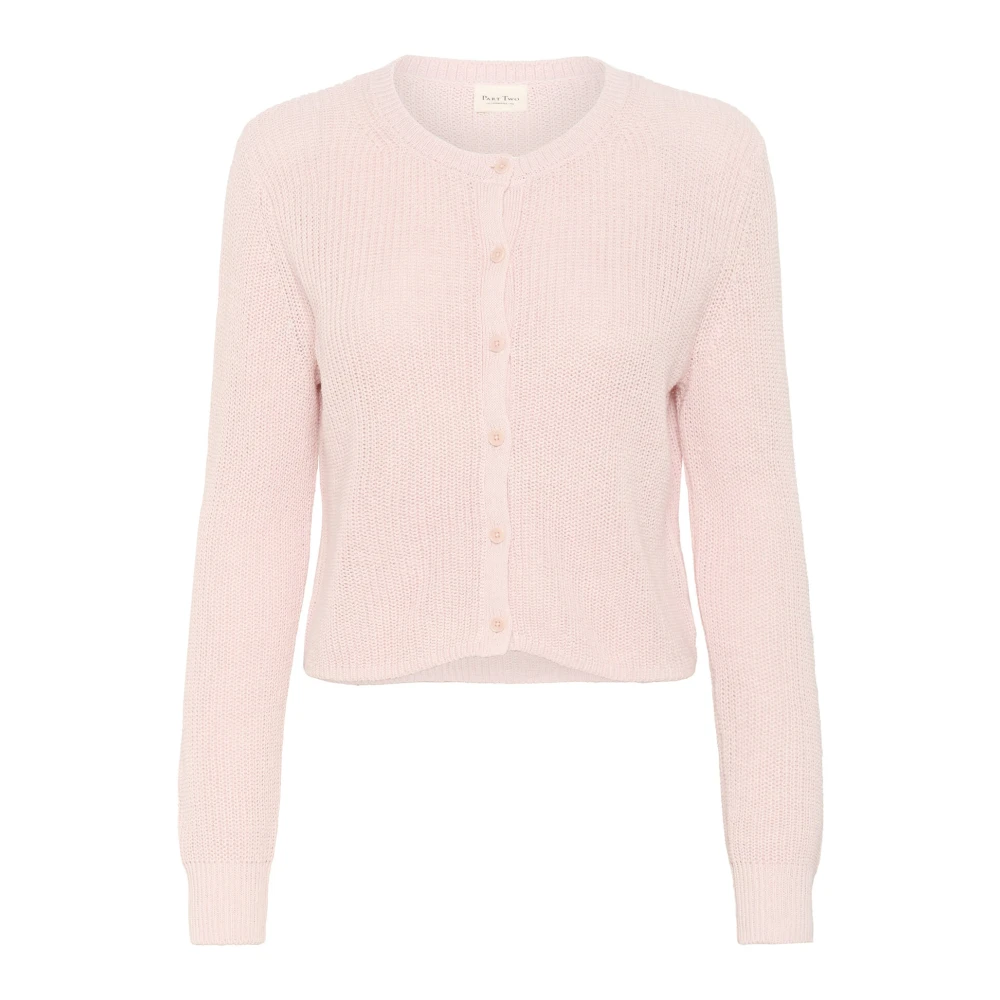 Part Two Mauve Chalk Cardigan met knoopsluiting White Dames