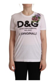 White D&G L'Originale Floral Cotton Tee T-shirt