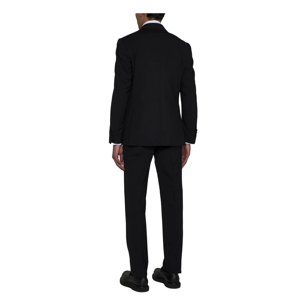 Lardini Zwart op maat gemaakt jasje en broek set Black Heren