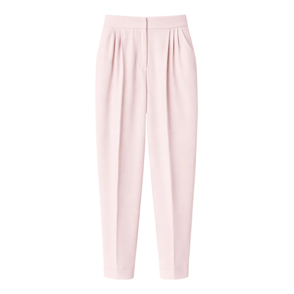 Twinset Pink Cool Wool Cropped Trousers - Female - Cropped Trousers - M - Trousers