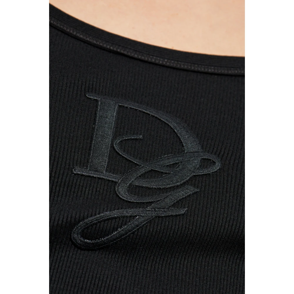 Dolce & Gabbana Geribbelde mouwloze t-shirt Black Heren