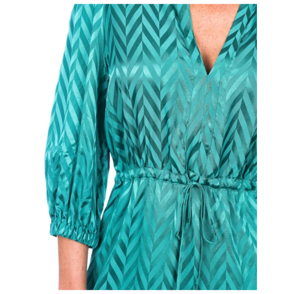 Twinset Korte jurk met verstelbare taille Green Dames