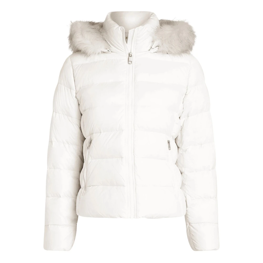 Tommy Hilfiger Dames Gloss Donsjas met Bont White Dames