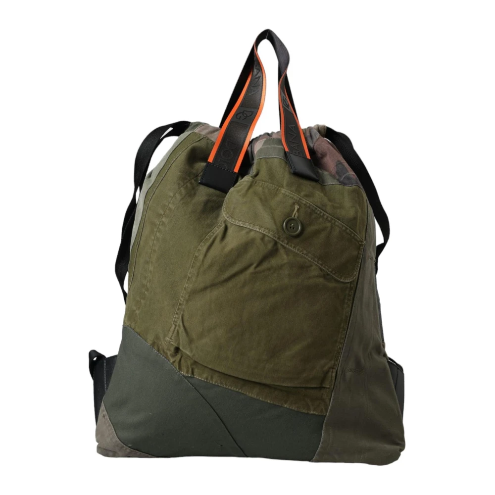 Dolce & Gabbana Camouflage Trekkoord Rugzak Green Heren