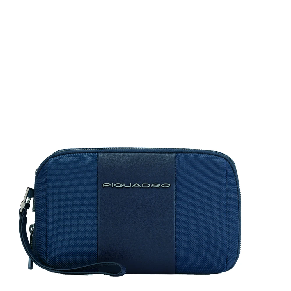 Piquadro Men's Blue Clutch Bag In Fabric - Bags - One Size - Bags