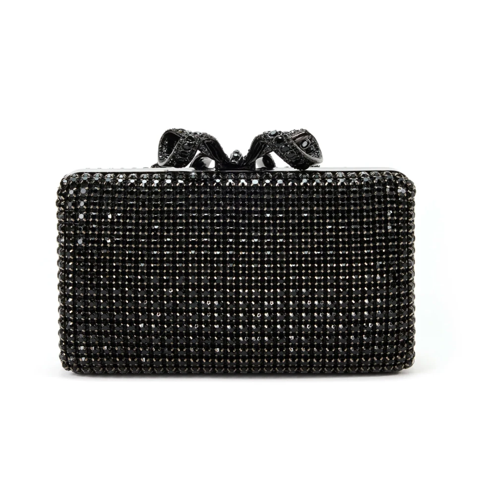 Self Portrait Rhinestone Clutch met Schouderband Black Dames