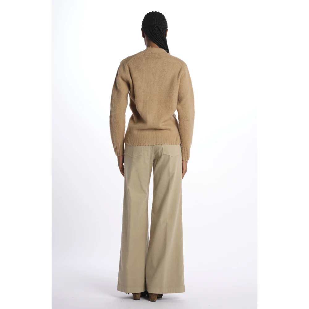 Aspesi Kameel Trui Shetland Vest Brown Dames