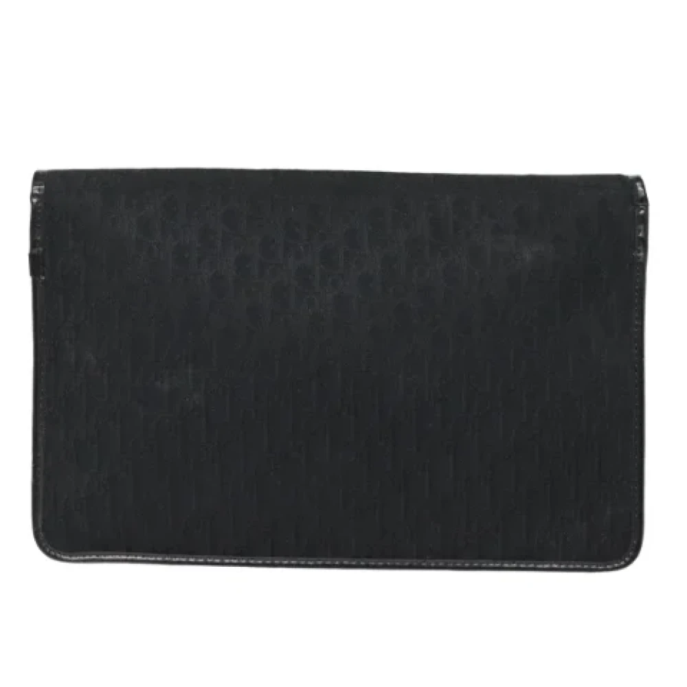 Dior Vintage Pre-owned Canvas clutches Black Dames