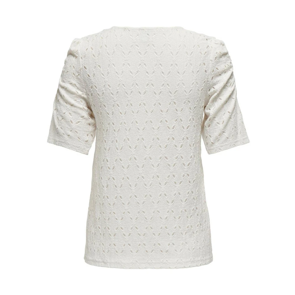 Only V-Hals Puff Top White Dames
