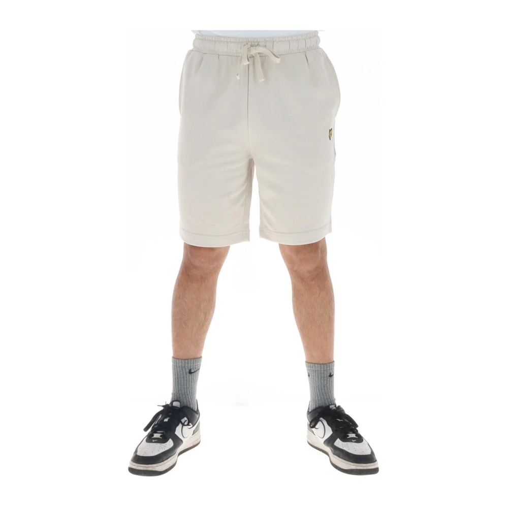 Lyle & Scott Men's Beige Printed Cotton Shorts With Laces