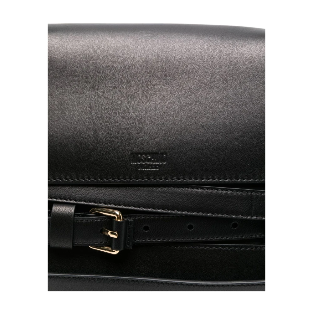 Moschino Zwarte Schoudertas met Overslag Black Dames