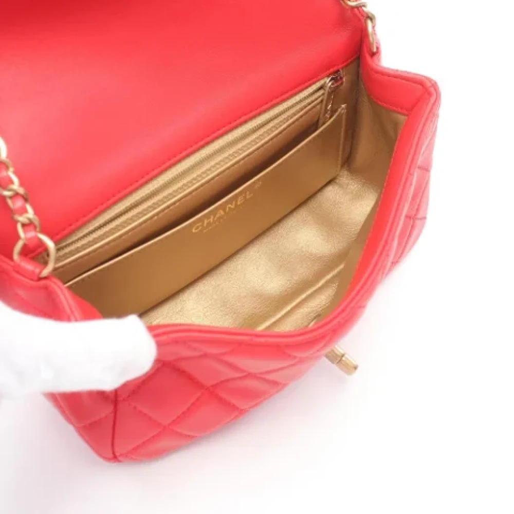 Chanel Vintage Pre-owned Leather shoulder-bags Red Dames