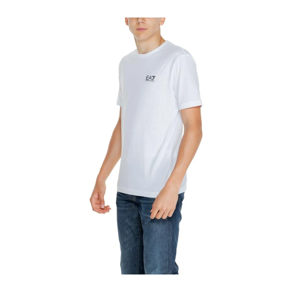 Emporio Armani EA7 Witte Katoenen T-Shirt Heren Polo Collectie White Heren
