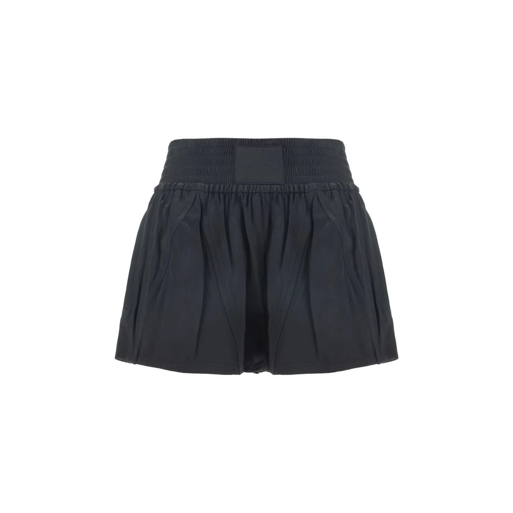 Alexander wang Shorts met Monogram Patch en Elastische Taille Black Dames