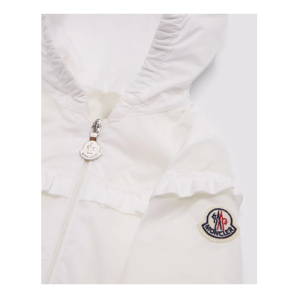 Moncler Witte Nylon Kinderjas met Volants White Unisex