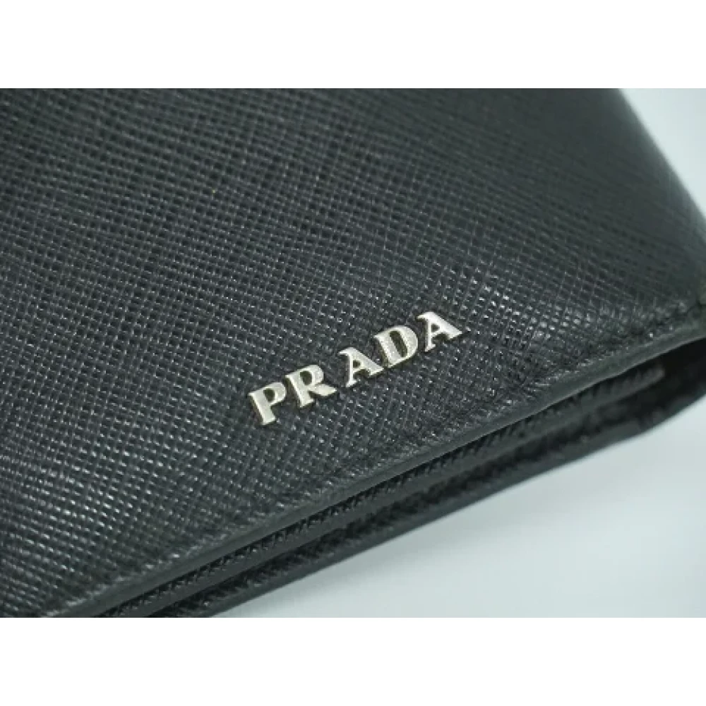 Prada Vintage Pre-owned Leather wallets Black Dames