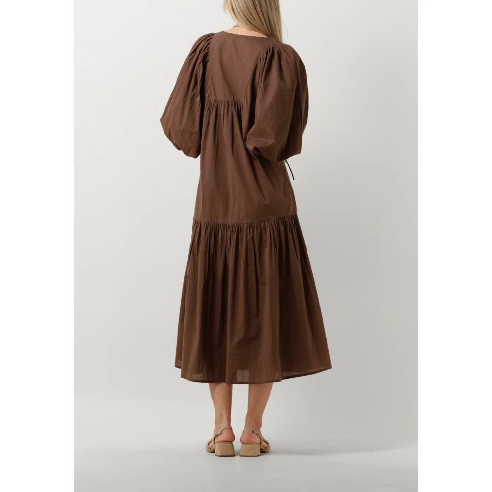 Notre-v Dames Jurken Nv-dente Midi Dress Brown Dames