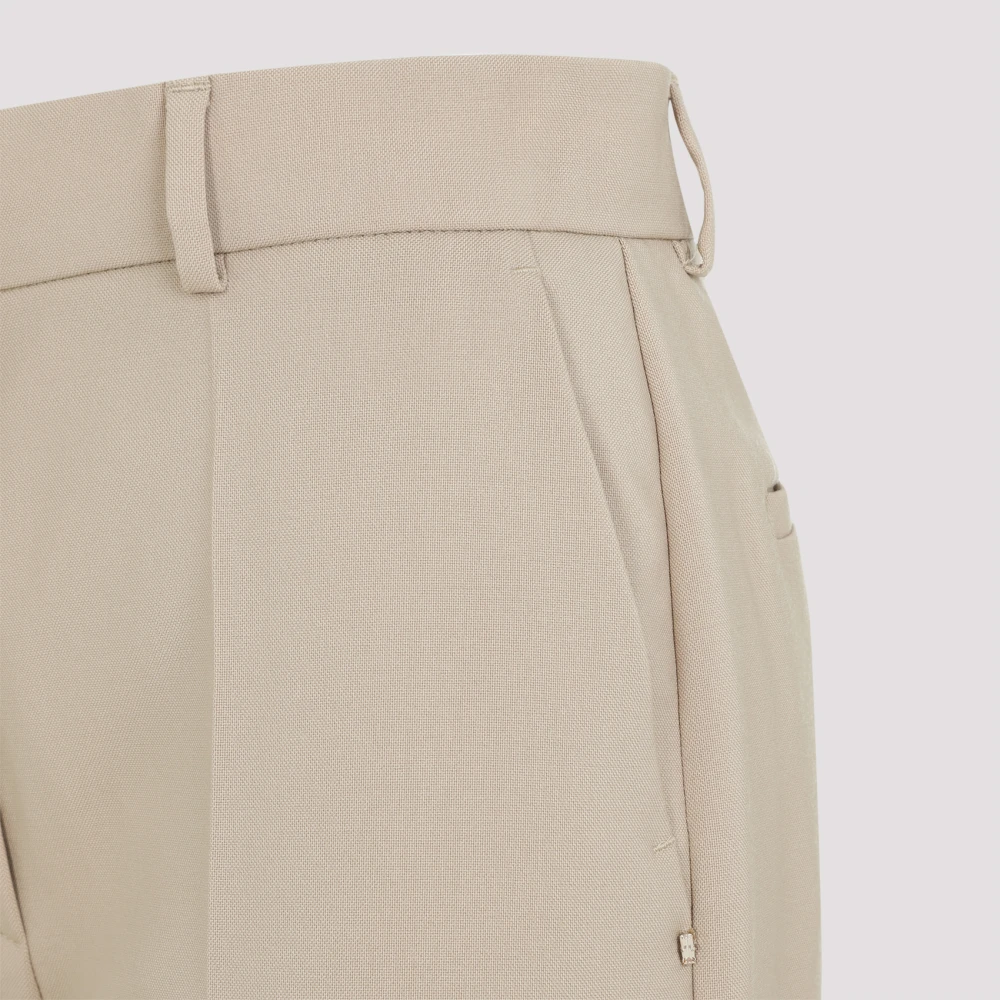 SPORTMAX Chique Naakt Wollen Broek Beige Dames