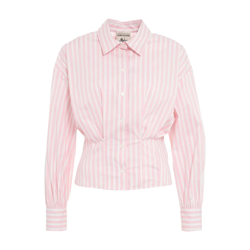 Semicouture Blouse met contrasterende strepen Pink Dames