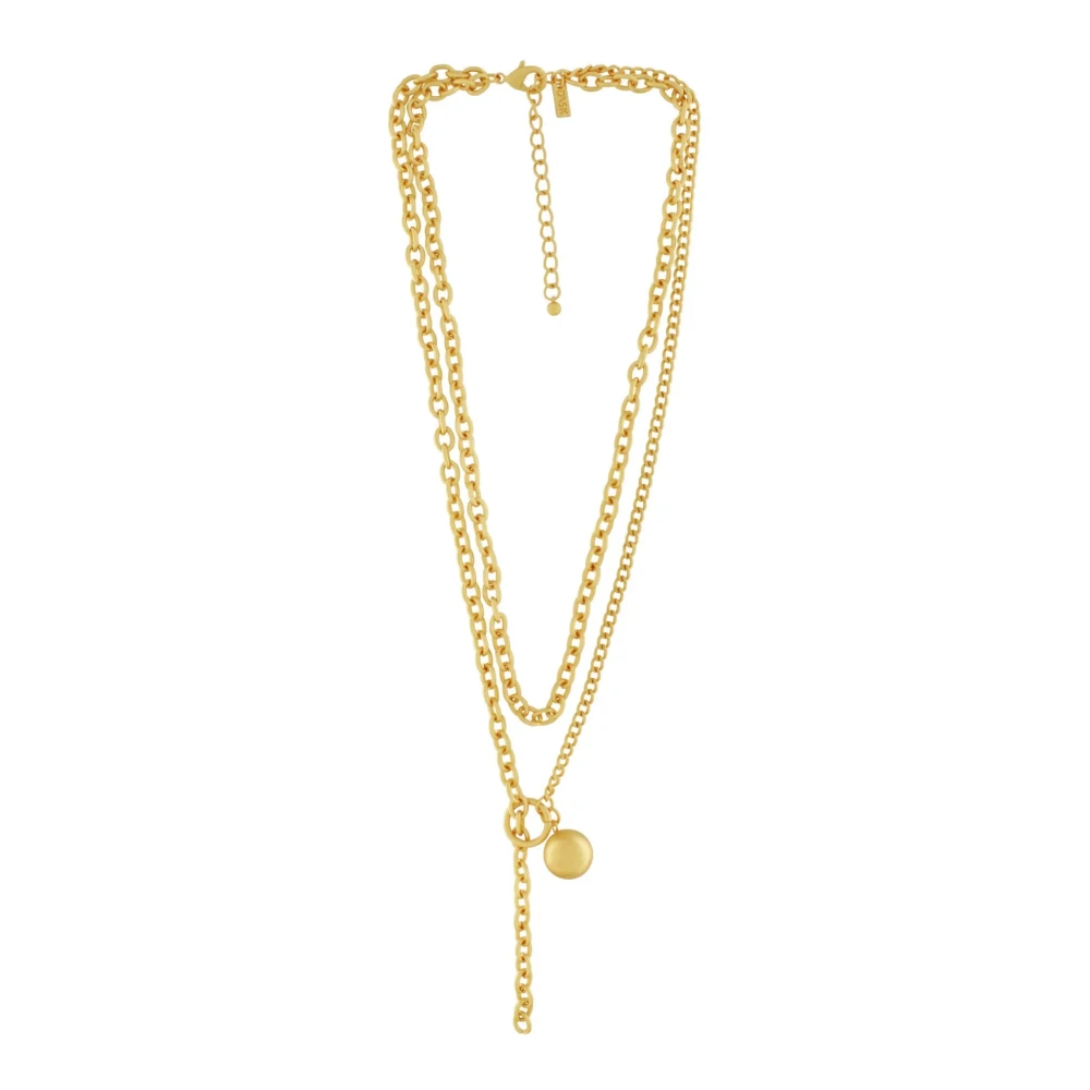 Dansk Copenhagen Vrouw Geel Accessoires Dames, One Size, Chunky Ball Pendant Ketting Goudkleurig