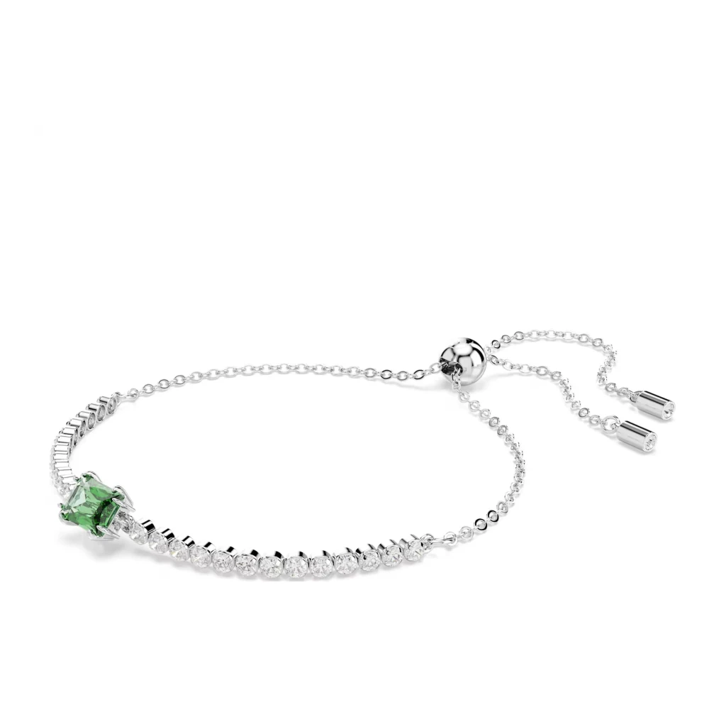 Swarovski Matrix Bracelet Mixed Cuts Green Rhodium Plated - Image 4