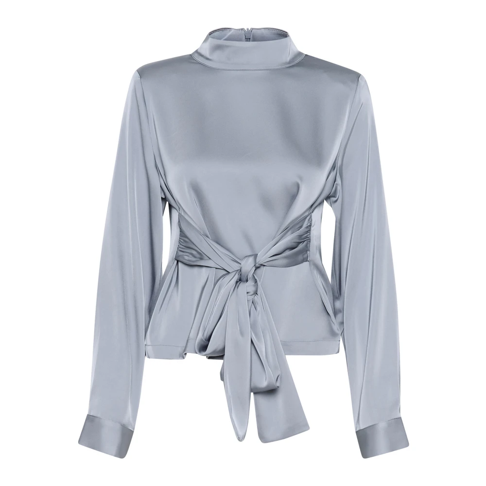 Gestuz Elegante Blouse Lange Mouwen Grijs Blauw Blue Dames
