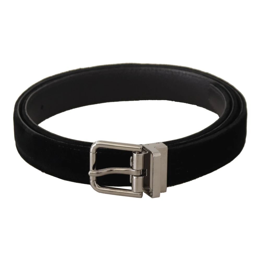 Dolce & Gabbana Men's Black Belts, 100 Cm, Elegant Velvet Designer Belt