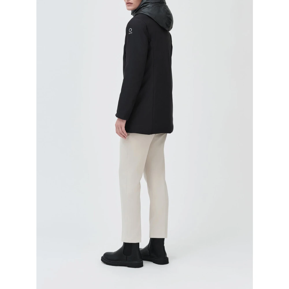 Suns Zwarte Gewatteerde Hoodie Ortensia Black Dames