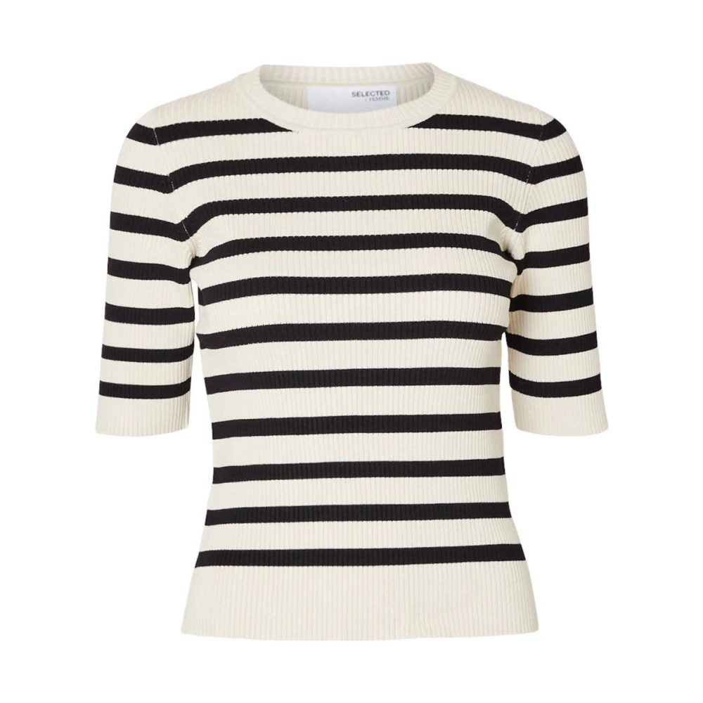 Selected Femme Gebreide trui met korte mouwen Multicolor Dames