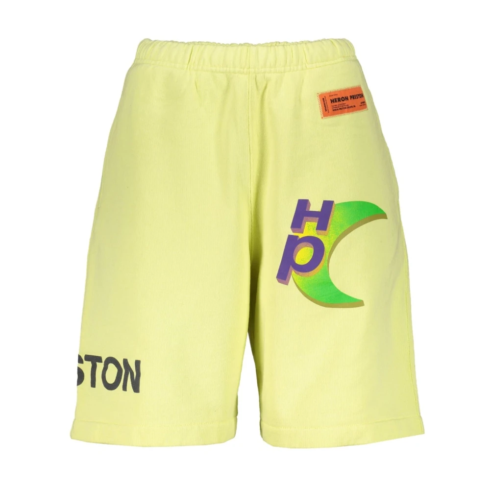 Heron Preston Gele Katoenen Shorts Ss22 Yellow Heren