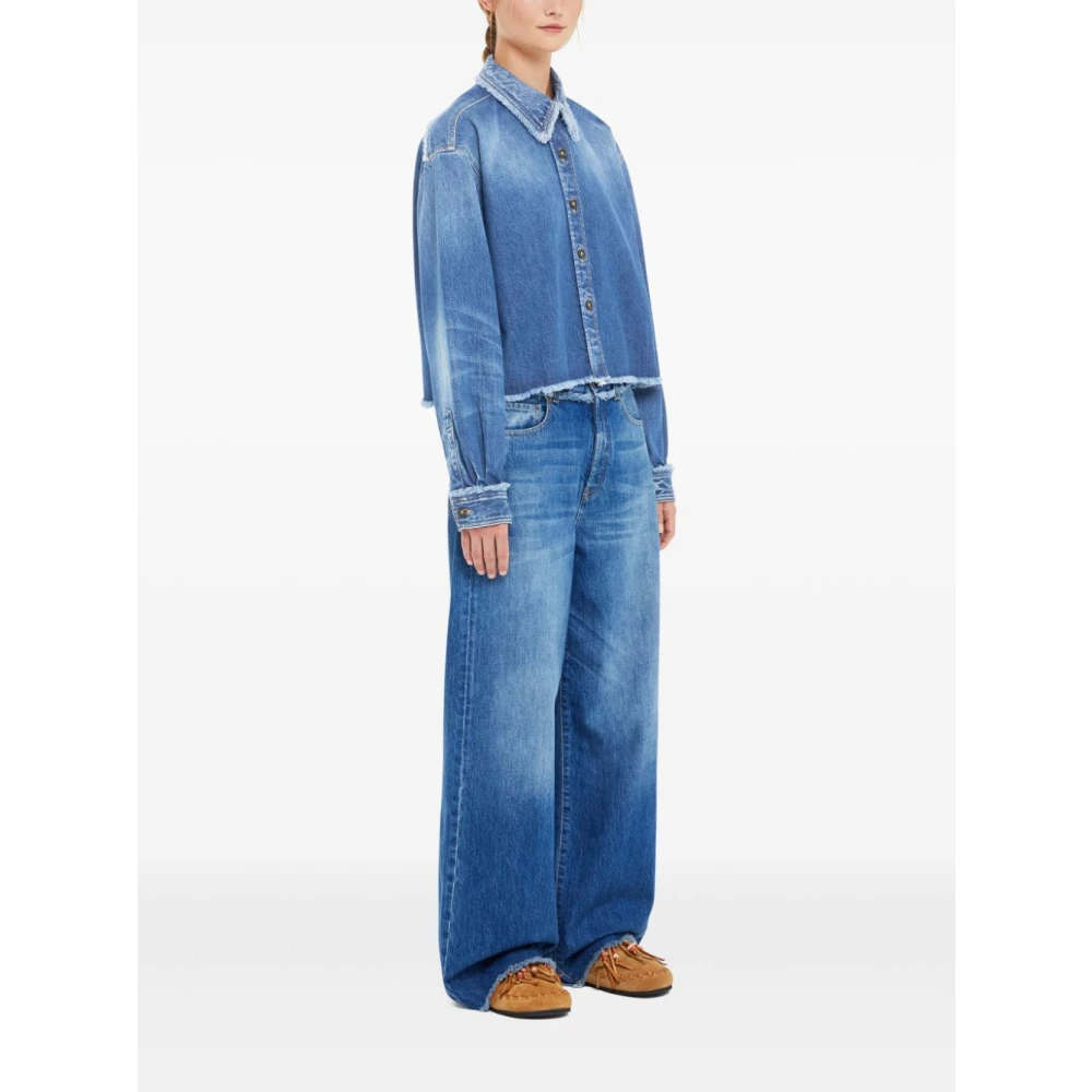 Alanui Blauwe Blouse met Lange Mouwen Blue Dames