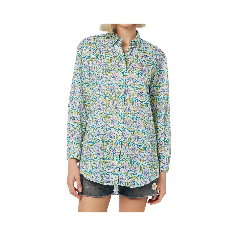 MC2 Saint Barth Brigitteflowers 55 Katoenen Shirt Tiffany Kleur Multicolor Dames
