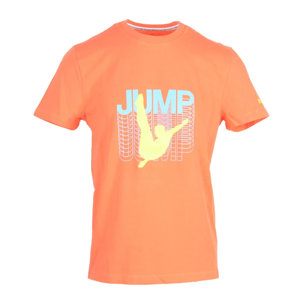 Bikkembergs Katoen Elastaan T-shirt Orange Heren