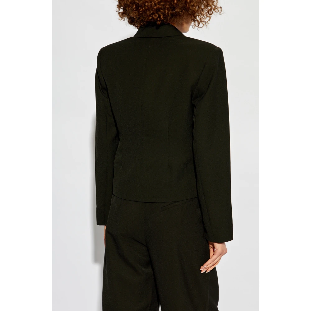 Ganni Blazer met open revers Black Dames