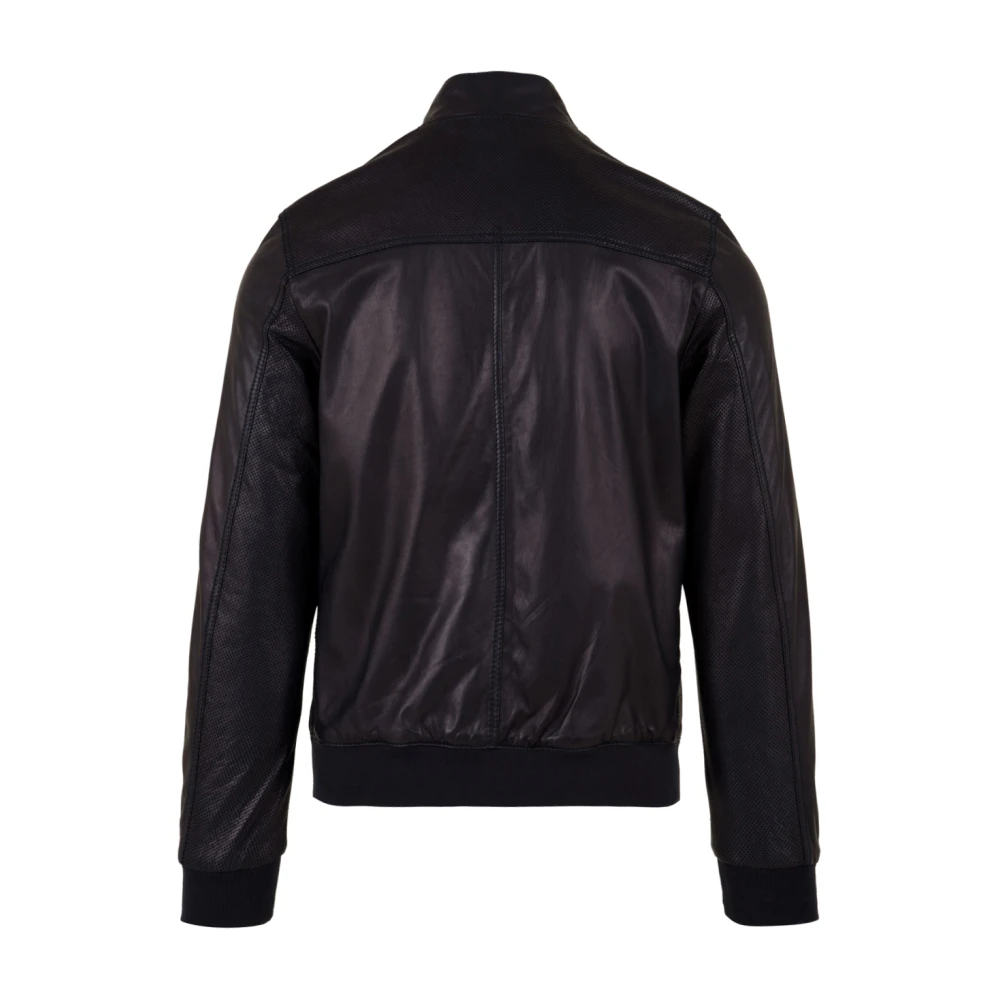 The Jack Leathers Fresco Napl Blue Leren Jas Blue Heren
