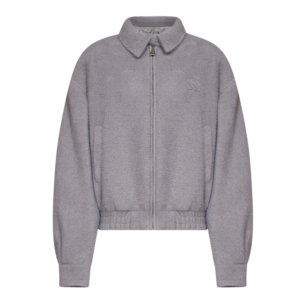 GIUSEPPE DI MORABITO | Light grey textured fabric bomber jacket | female | 42 - Image 2