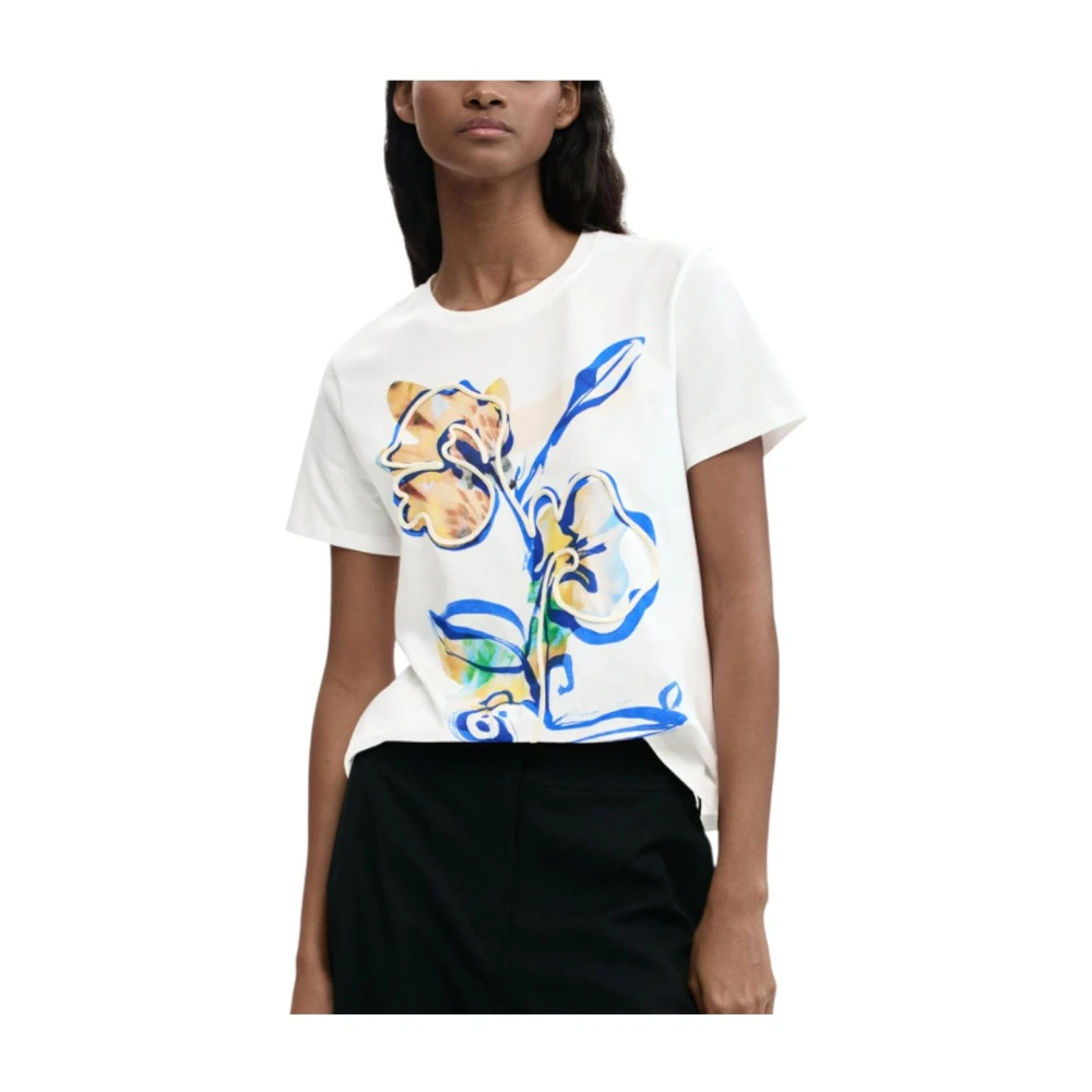 Desigual Donna Bianco - T-Shirt A Maniche Corte Garden - Tops - L