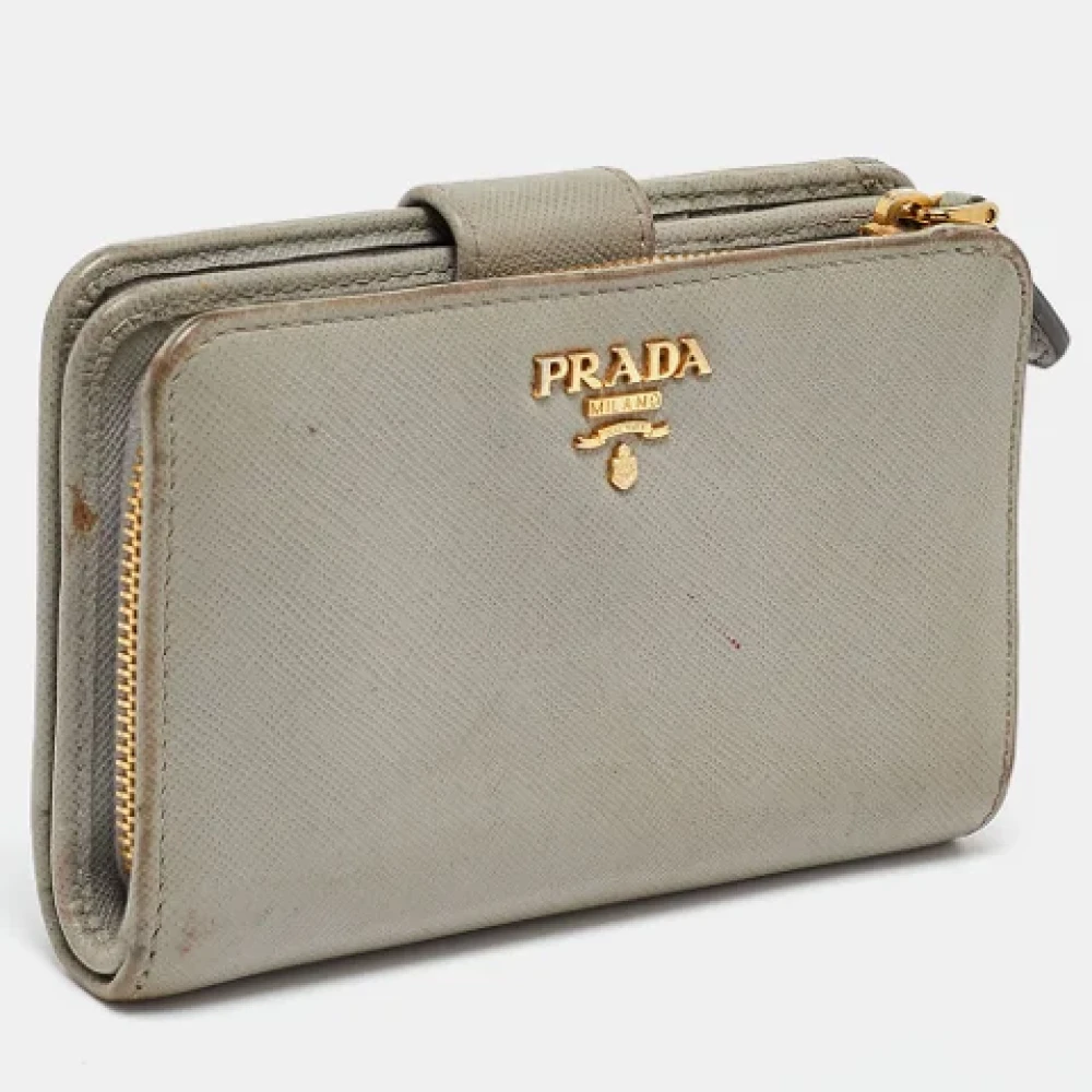 Prada Vintage Pre-owned Fabric wallets Gray Dames