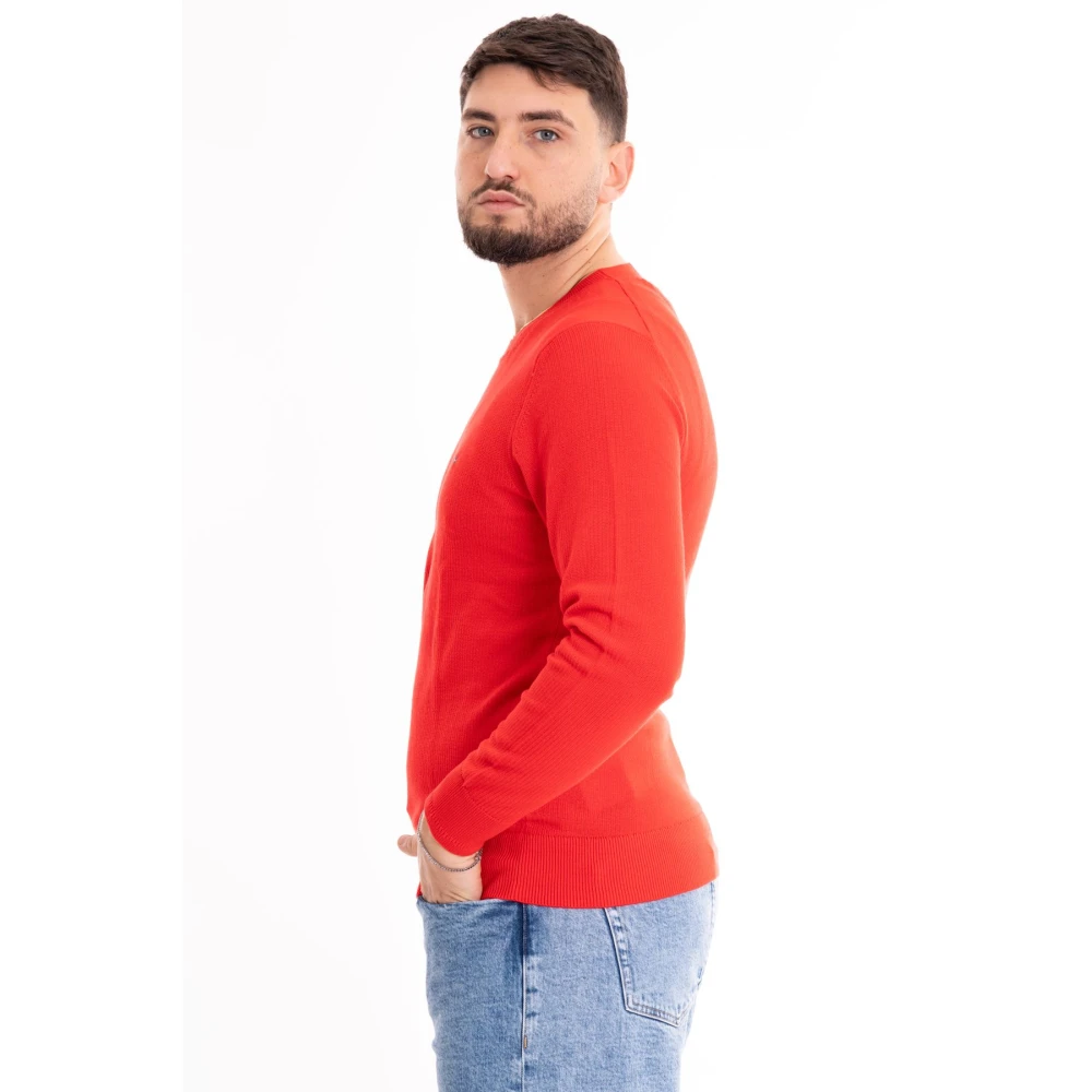 Tommy Hilfiger Ridge Crew Neck Sweater Red Heren