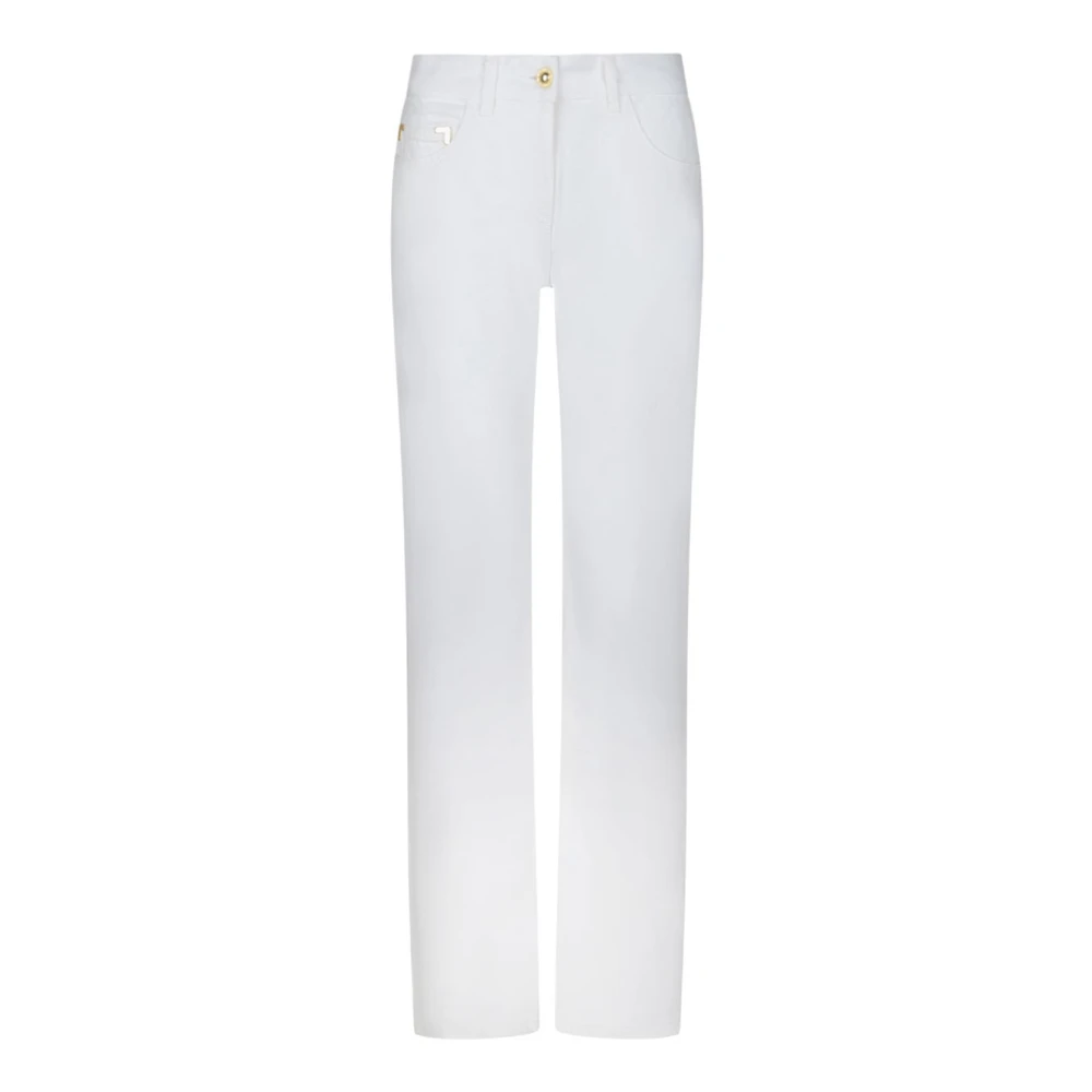 Palm Angels Jeans met Gouden Metalen Details White Dames
