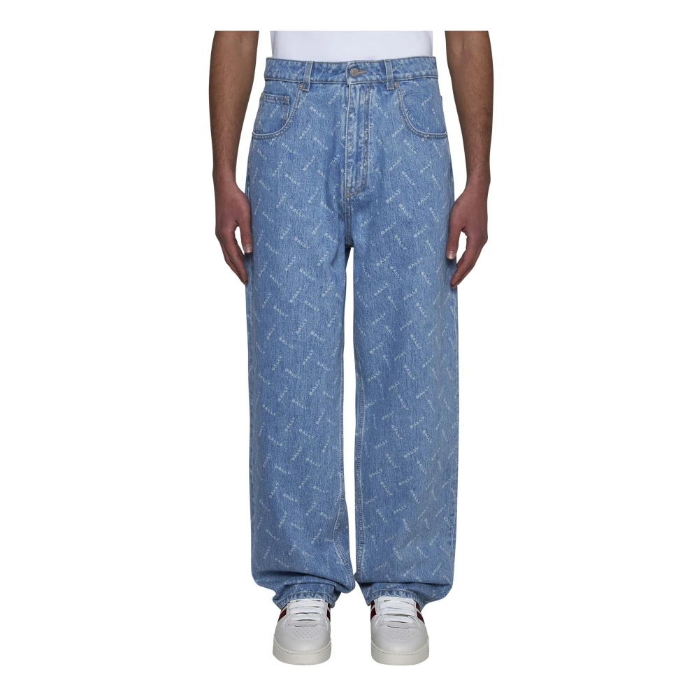 Bally Blauwe Denim Jeans Rechte Pijp Blue Heren